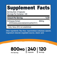 Thumbnail for Nutricost Echinacea 800mg, 240 Capsules - Vegetarian Caps, Non GMO, Gluten Free, 120 Servings