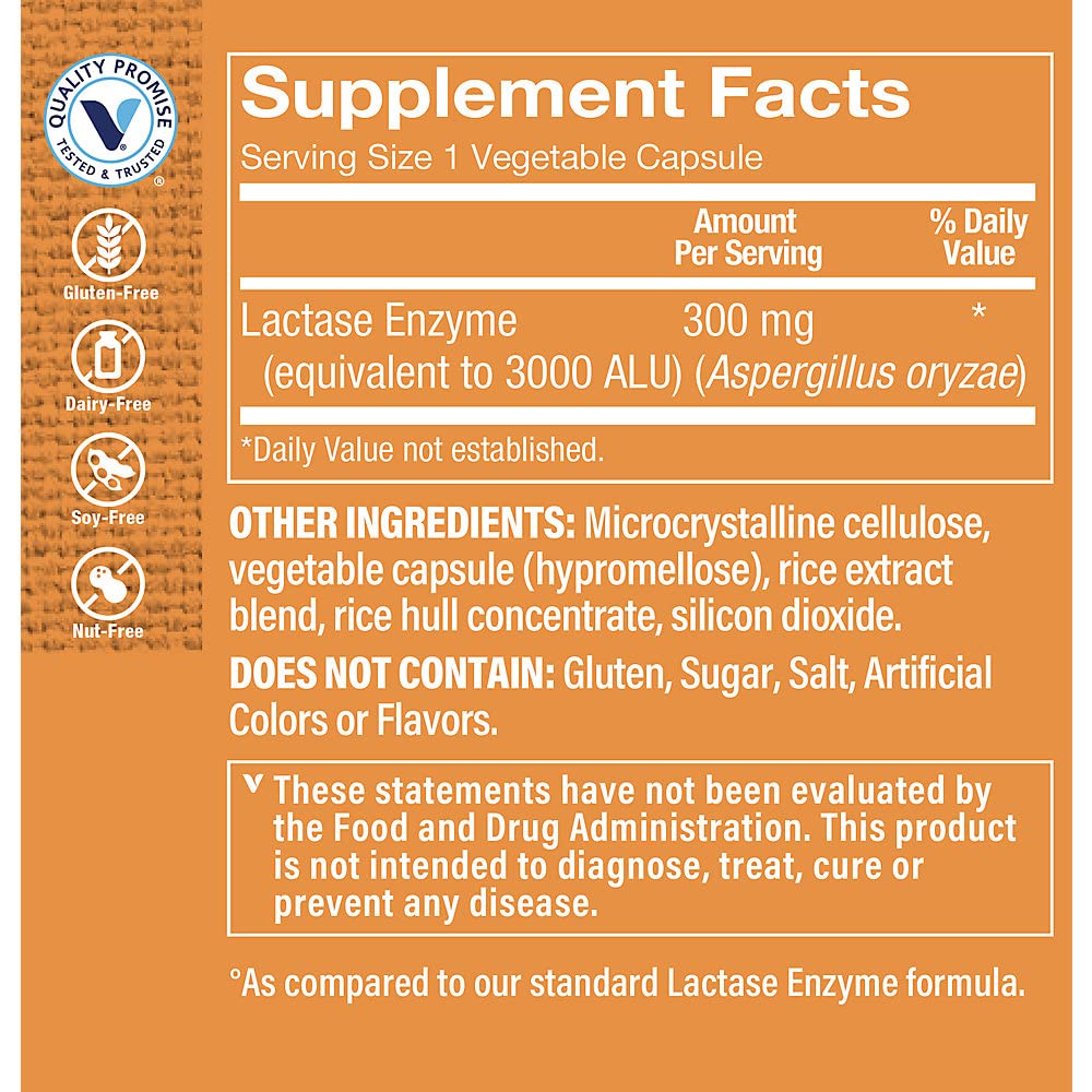 The Vitamin Shoppe Extra Strength Lactase Enzyme Digestive Aid (90 Vegetable Capsules)