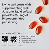 Thumbnail for Sports Research® Phytoceramides 350mg per softgel - Plant Derived Ceramides for Healthy Skin and Hydration - Non GMO with No Fillers or Synthetic Vitamins - 30 Liquid softgels