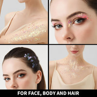 Thumbnail for Teenitor 6 Colors Glow in The Dark Glitter Gel, Face Glitter Gel, Body Glitter Hair Glitter for Carnival Makeup UV Black Light Party Cheer Raves Festivals