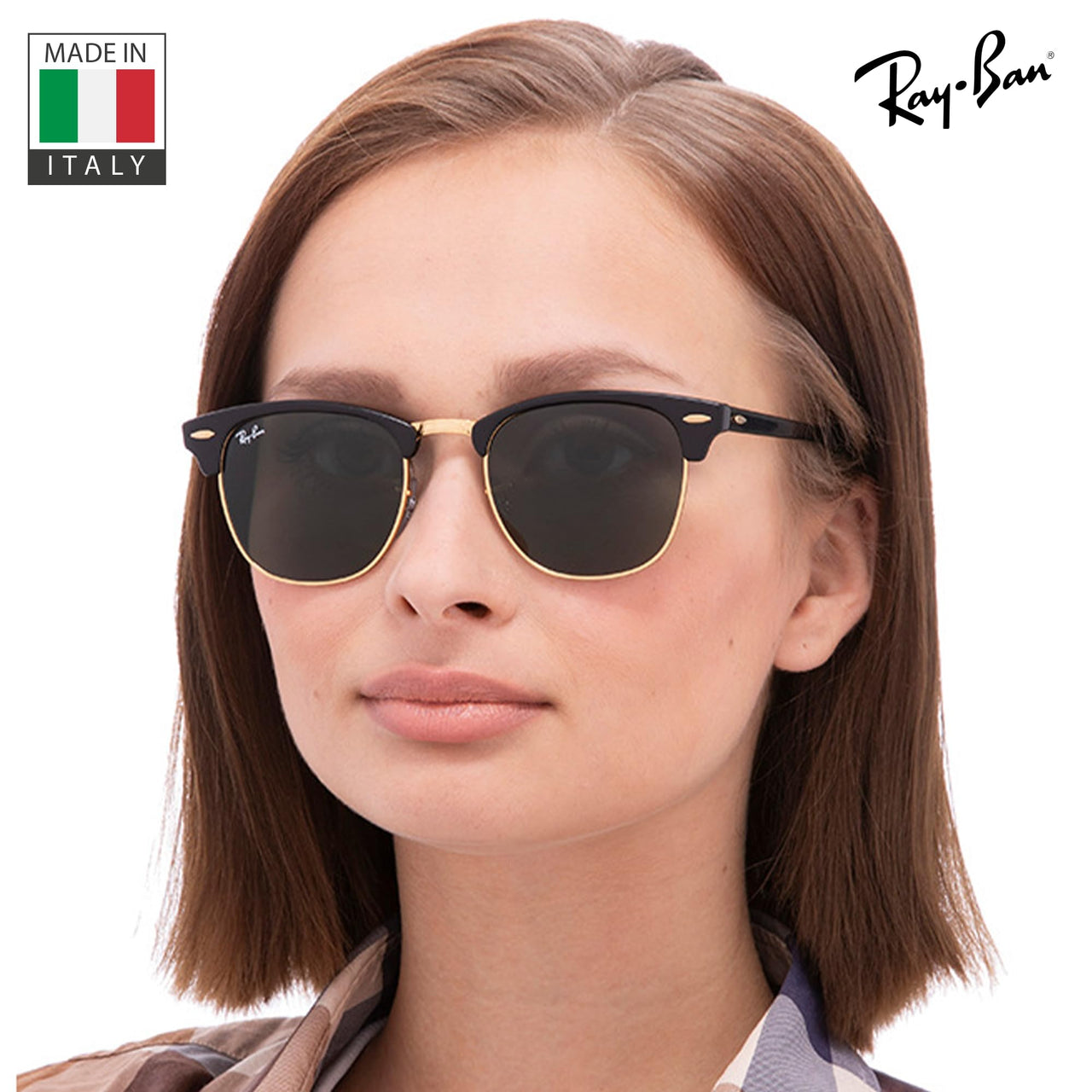 Ray-Ban RB3016 Clubmaster Polarized Classic Square Shape Sunglasses for Men and Women -Timeless Classic Sun Glasses with Modern Elegance - Premium UV Protection - Designer Men's and Women's Sunglasses