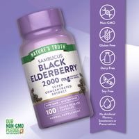 Thumbnail for Nature's Truth Black Elderberry Capsules | 100 Count | Super Concentrated Sambucus Extract | Non-GMO and Gluten Free Supplement