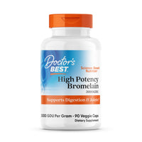 Thumbnail for Doctor's Best 3000 GDU Bromelain Proteolytic Digestive Enzymes Supplements, Supports Healthy Digestion, Joint Health, Nutrient Absorption, 500 mg,Capsule, 90 Count(Pack of 1)