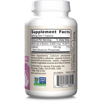 Thumbnail for Jarrow Formulas® Biotin Ultra Strength 5000 mcg, Dietary Supplement, Hair, Skin, and Nails Support, 100 Veggie Capsules, Up to 100 Day Supply