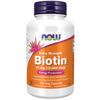Thumbnail for NOW Foods Supplements, Biotin 10 mg (10,000 mcg), Extra Strength, Energy Production*, 120 Veg Capsules