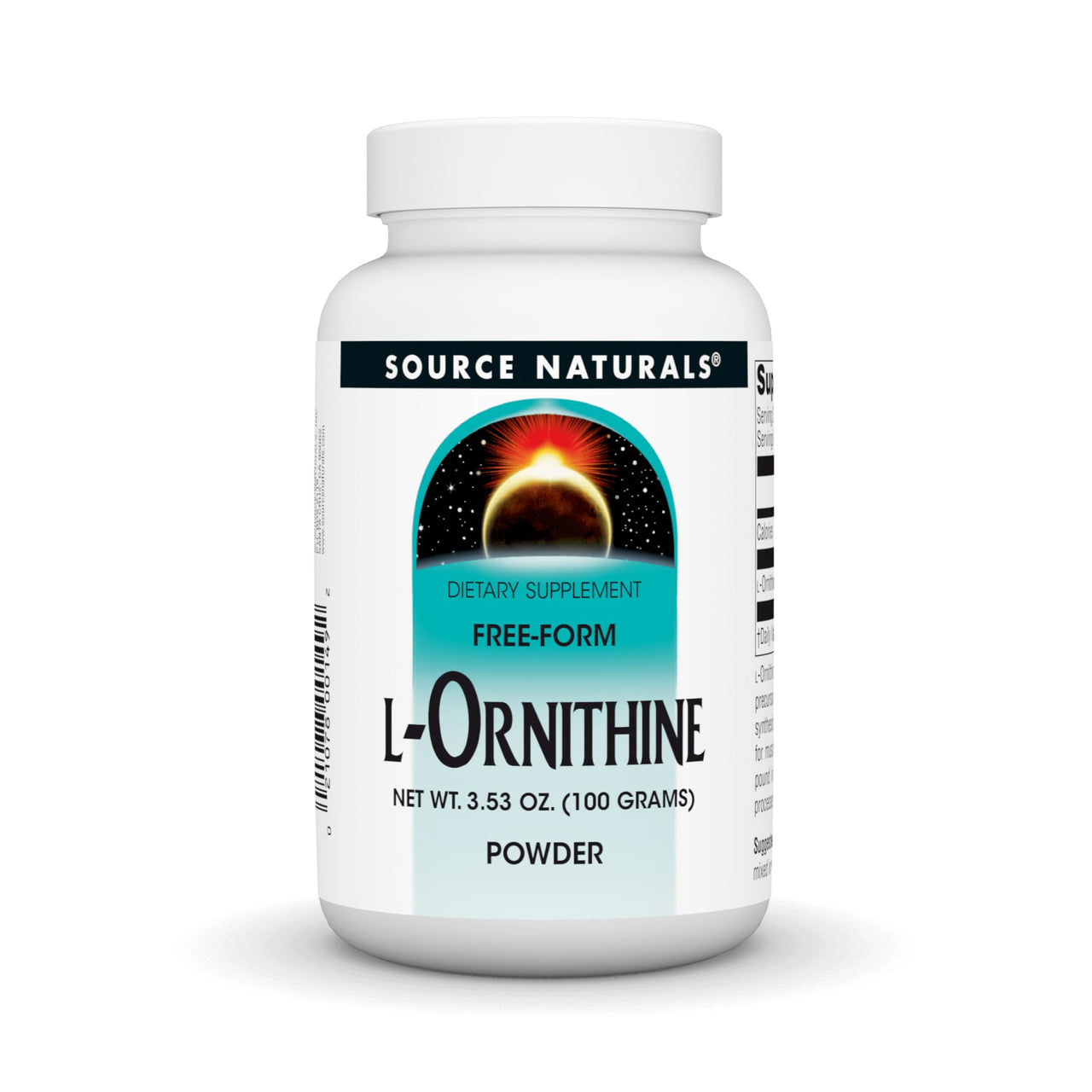 Source Naturals L-Ornithine Free Form Amino Acid Powder Supplement for Muscle Support* - 100 Grams