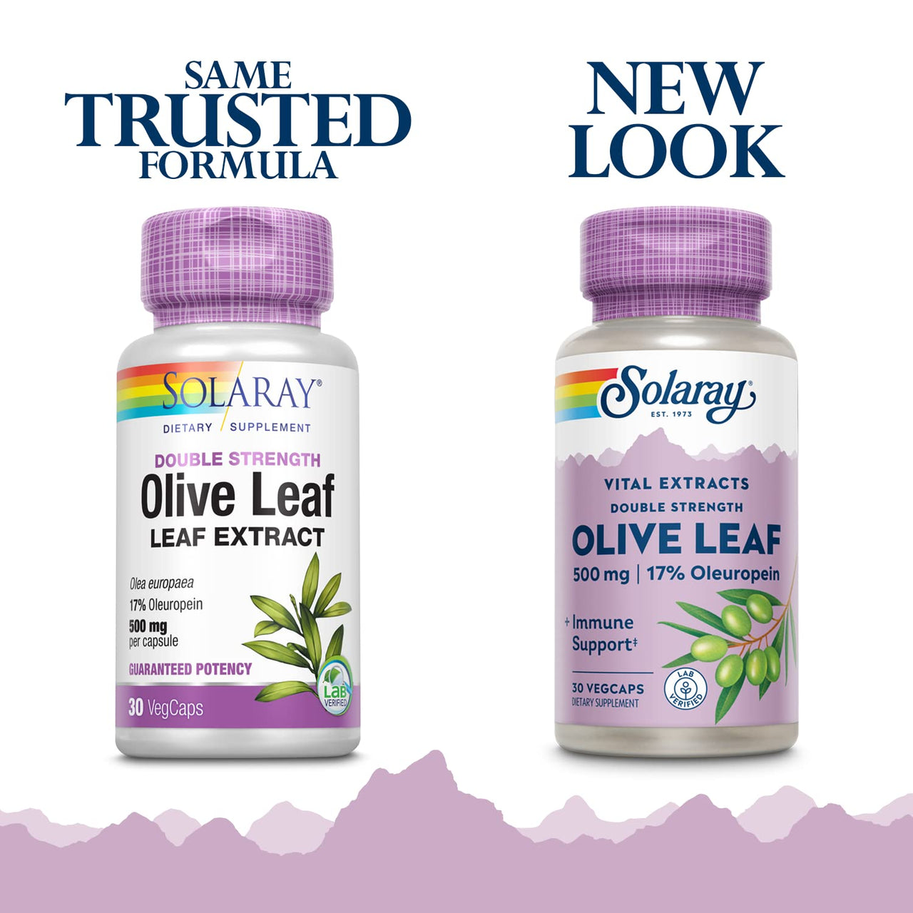 SOLARAY Guaranteed Potency Olive Leaf Extract Double Strength, Veg Cap (Btl-Plastic) 500mg | 30ct