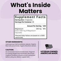 Thumbnail for Luma Nutrition Magnesium Glycinate 1000mg - Support Stress, Sleep, Nerve & Muscle Health - 500mg Pure Magnesium Supplement Capsules - Chelated for High Absorption - 60 Veggie Capsules