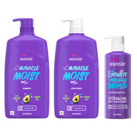 Thumbnail for Aussie Miracle Moist Shampoo and Conditioner with 3 Minute Miracle Deep Conditioner, Avocado & Jojoba Oil, Paraben-Free, Moisturizes & Detangles, All Hair Types, Citrus Floral Scent, 3 Pack 68.4 Fl Oz