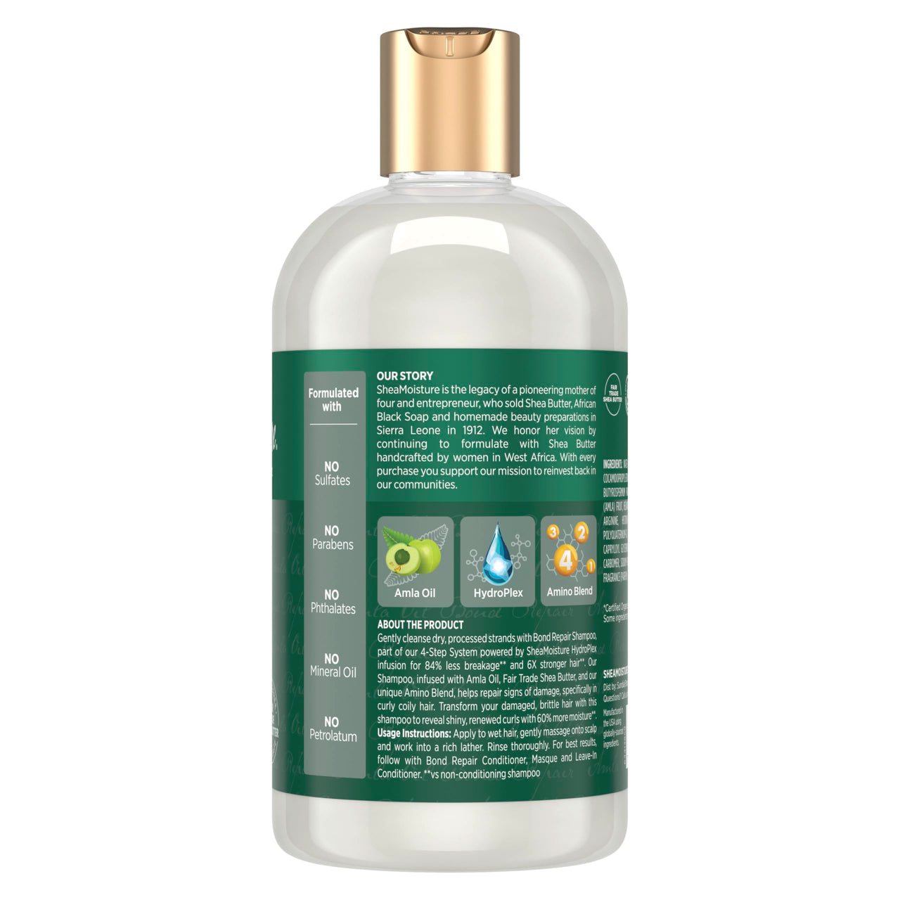 Shea Moisture Bond Repair Shampoo Amla Oil Deeply Cleanses And Removes Build Up To Repair Hair Bonds With Hydroplex Technology And Amla Oil With Restorative HydroPlex Infusion 13 Fl Oz