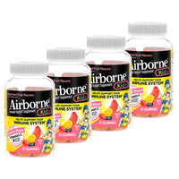 Thumbnail for Airborne 500mg Vitamin C + Zinc Immune Support Supplement Gummies for Kids, Assorted Fruit Flavor, Gluten Free Crafted Blend with Powerful Antioxidants Vitamins C & E, 21 Gummies (4 Pack)