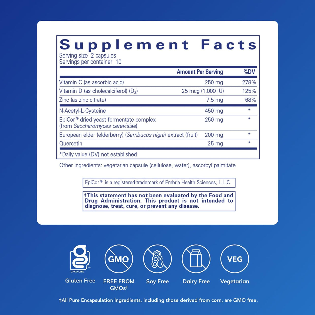 Pure Encapsulations PureDefense with NAC | Enhances First-Line Immune Defense and Upper Respiratory Health* | 20 Capsules
