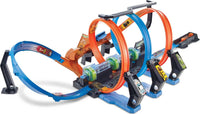 Thumbnail for Hot Wheels Track Set and Toy Car, Large-Scale Motorized Track with 3 Corkscrew Loops, 3 Crash Zones and Toy Storage (Amazon Exclusive)