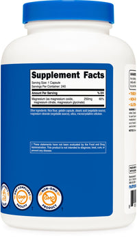 Thumbnail for Nutricost Magnesium Complex 250mg, 240 Capsules - Magnesium Oxide, Citrate, and Glycinate - Gluten Free and Non-GMO
