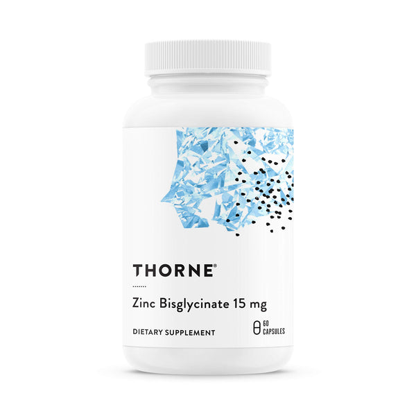 THORNE - Zinc Bisglycinate 15mg - Daily Support for Skin, Eye & Immune System Health* with Zinc Supplement Capsules - 60 Capsules