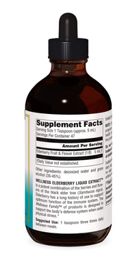 Thumbnail for Source Naturals Wellness Elderberry Liquid Extract for Immune System Support - Sambucus nigra - 8 Fluid oz