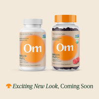 Thumbnail for OM MUSHROOM SUPERFOOD Brain Fuel Mushroom Powder Capsules Superfood Supplement, 90 Count, 30 Days, Lion's Mane, Reishi Blend Plus Folate, Mental Clarity, Mushroom Supplement