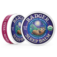 Thumbnail for Badger Sleep Balm, Organic Essential Oil Aromatherapy Natural Sleep Balm for Adults & Kids, Relaxing & Calming Lavender & Bergamot Natural Sleep Support, .75 oz Tin, 2-Pack
