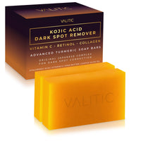 Thumbnail for VALITIC Kojic Acid Dark Spot Remover Soap Bars with Vitamin C, Retinol, Collagen, Turmeric - Original Japanese Complex Infused with Hyaluronic Acid, Vitamin E, Shea Butter, Castile Olive Oil (2 Pack)