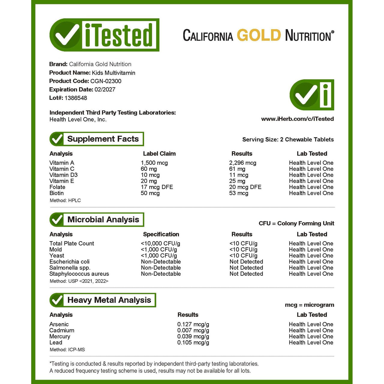 California Gold Nutrition Chewable Multi-Vitamin with Vitamin A, Vitamin C, Vitamin E and Apple Fruit Powder for Children, Assorted Fruit, 180 Vegetarian Tablets
