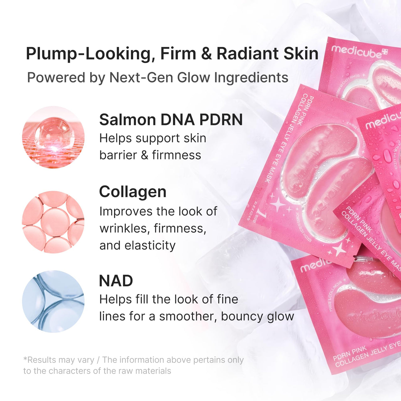 medicube Jelly Eye Mask PDRN Pink Collagen | Hydrogel Eye Patches with PDRN, Collagen, NAD | Refreshing for Puffy, Tired Eyes | Firming for Look of Wrinkles, Fine Lines | Korean Skincare (28 Pairs)