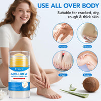 Thumbnail for Uruses Urea Cream 60% plus Salicylic Acid 2% Urea Foot Care Stick, Foot Cream for Foot Callus Remover, Feet Moisturizer Stick for Dry Cracked Heels, Hands, Knees, Hydrating Heel Balm, Easy To Use