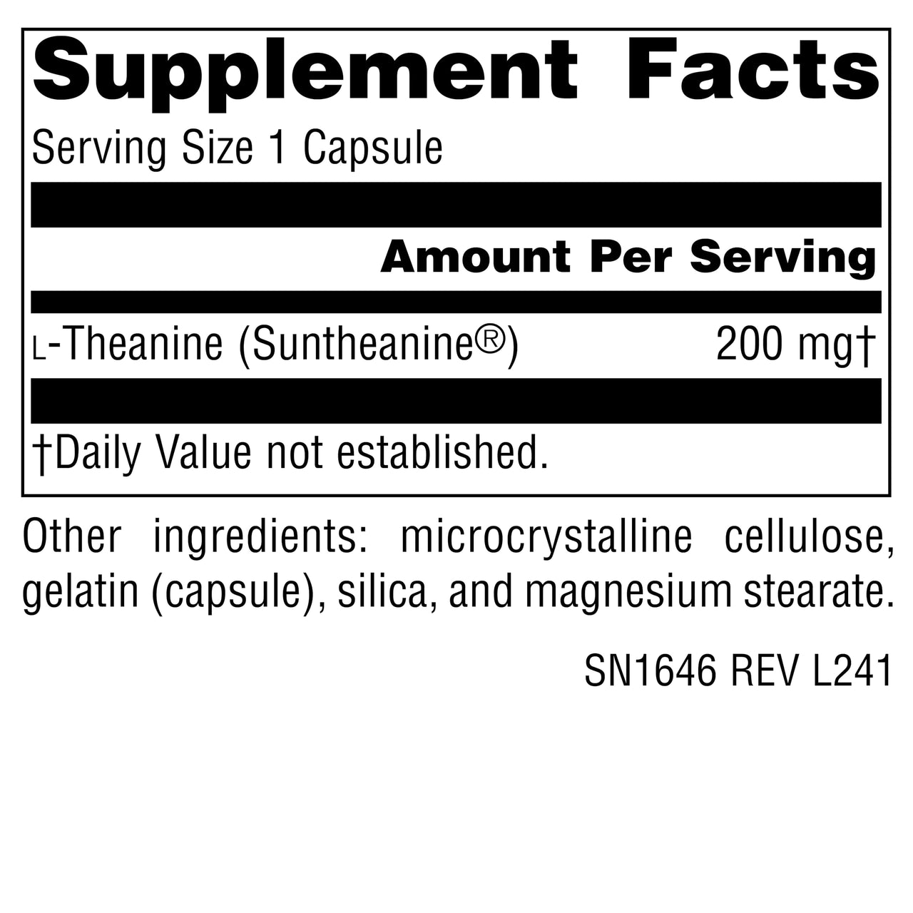 Source Naturals Serene Science L-Theanine, Made with Suntheanine, for Focused Relaxation, 200 mg - 60 Capsules