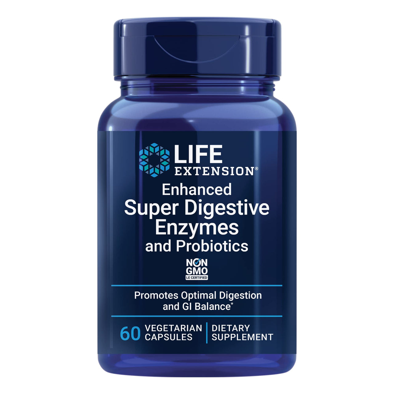 Life Extension Enhanced Super Digestive Enzymes and Probiotics – B. coagulans Probiotic, 10 Digestive Enzymes – Supports Digestion, Comfort & GI Balance – Non-GMO, Vegetarian – 60 Capsules
