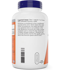 Thumbnail for Now L-Glutamine 500mg 300 Veg Capsules - Non-GMO Supplement - Vegan Lglutamine Caps