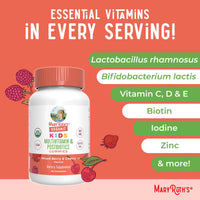 Thumbnail for Kids Vitamins by MaryRuth's | USDA Organic | Multivitamin Gummies + Postbiotics for Ages 4+ | Multivitamin for Kids with Lactobacillus Rhamnosus | Children’s Vitamins | Vegan | Non-GMO | 60 Count