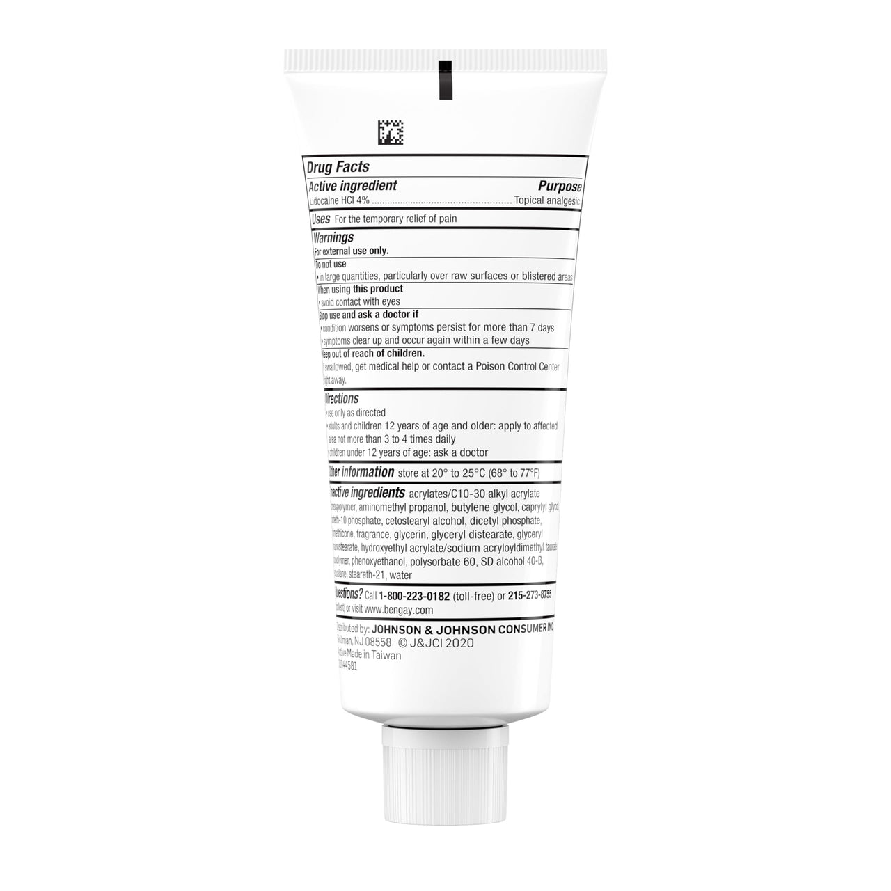 Bengay Lidocaine Pain Relief Cream, Maximum Strength OTC, Non-Greasy Topical Analgesic with 4% Lidocaine to Desensitize Nerves, Numbing Cream with a Soothing Jasmine Scent, 3 oz