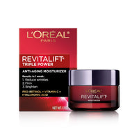 Thumbnail for L'Oreal Paris Revitalift Triple Power Anti-Aging Face Moisturizer, Pro Retinol, Hyaluronic Acid & Vitamin C to Reduce Wrinkles, Firm & Brighten Skin, 1.7 Oz