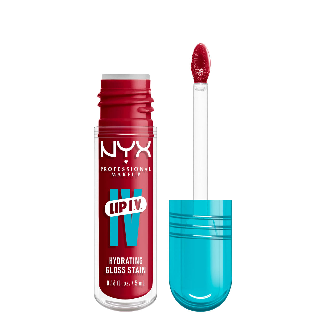 NYX PROFESSIONAL MAKEUP Lip IV Hydrating Glossy Lip Stain with 12HR Hydration - Red-y Set Wet (Red)