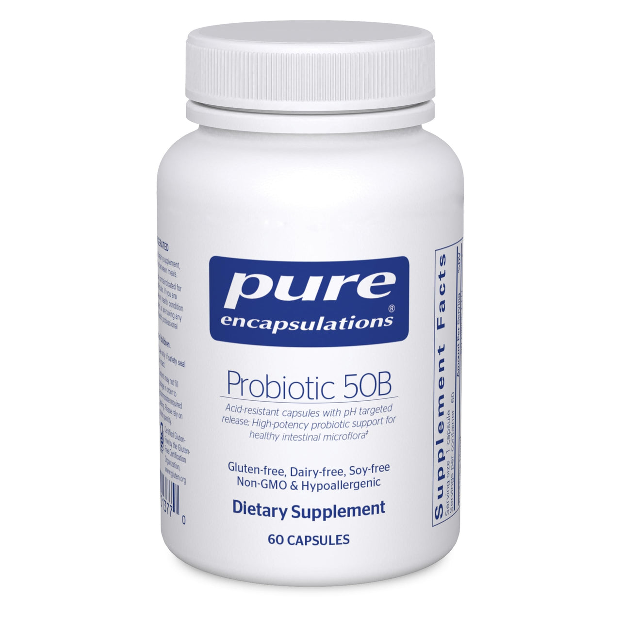 Pure Encapsulations Probiotic 50B - Digestive Health Probiotic - Immune Supplement* - Acid-Resistant Capsules - Gluten Free & Non-GMO - 60 Capsules