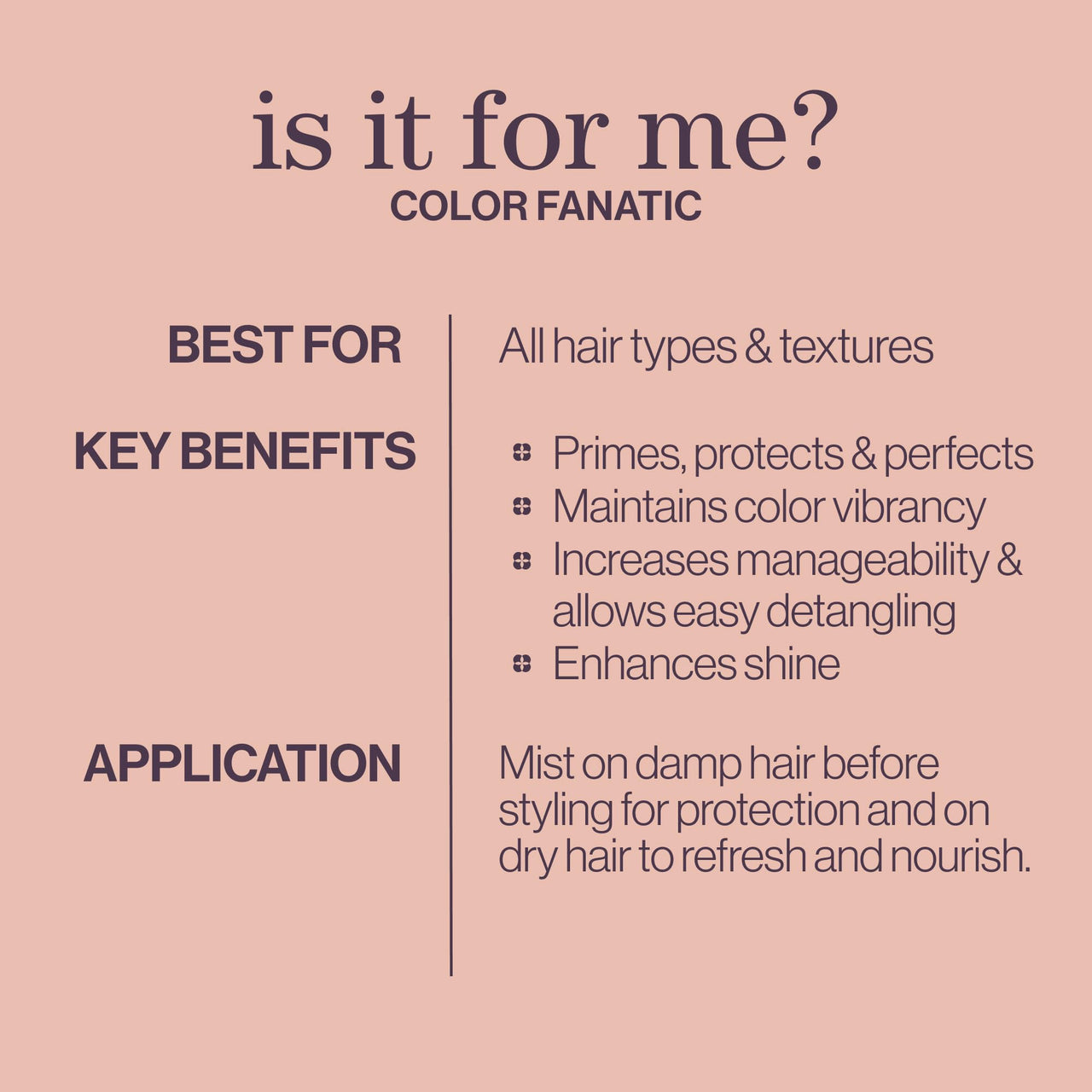 Pureology Color Fanatic Multi-Tasking Leave-In Spray, 21 Benefits for All Hair Types, Heat Protection, Detangling & Frizz Control, Infused with Coconut & Camellia Oils, Color Safe, Vegan, 6.7 Fl Oz
