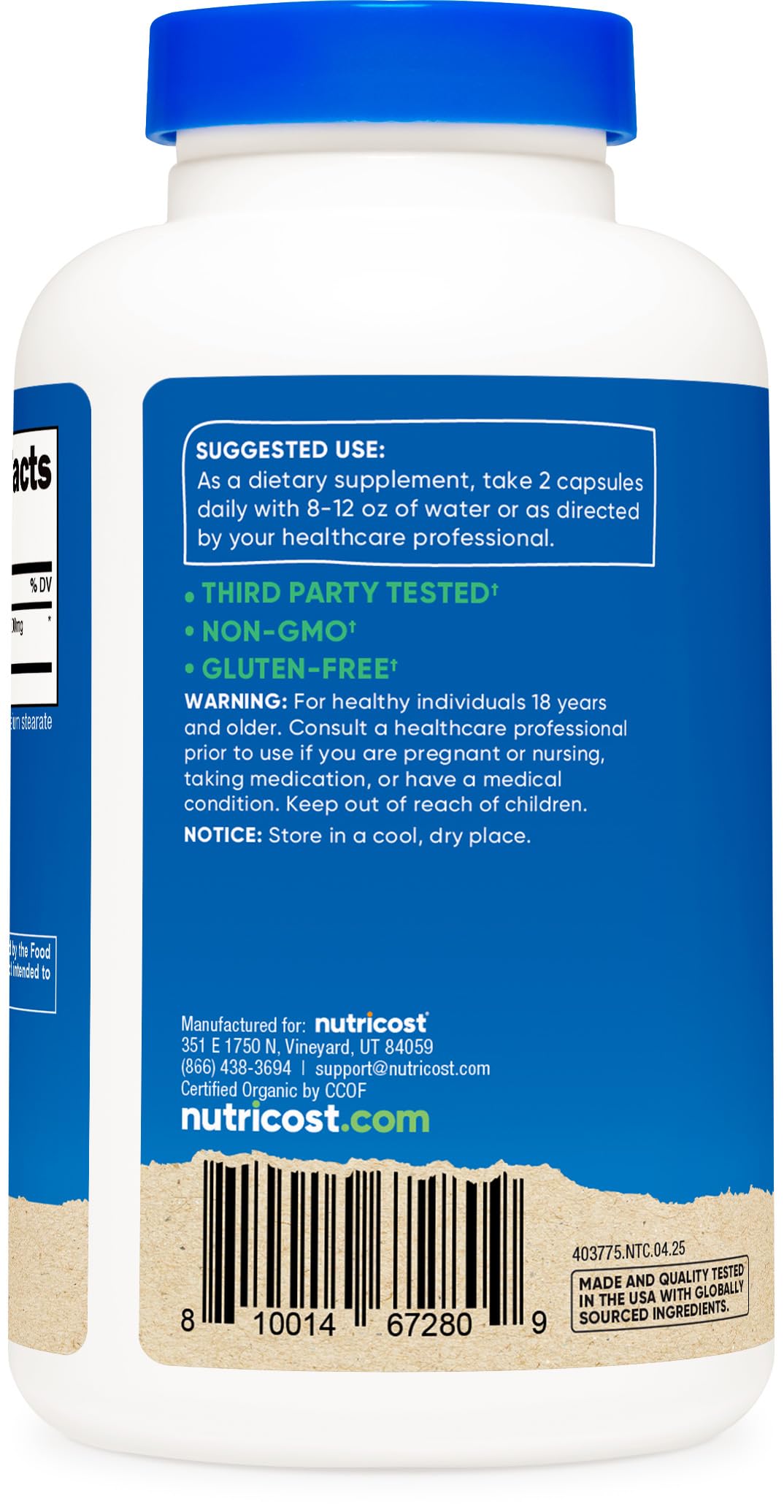 Nutricost Noni Capsules 500mg 240 Capsules - CCOF Certified Made with Organic Noni, Non-GMO, Gluten Free