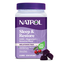 Thumbnail for Natrol Sleep & Restore Magnesium Glycinate Blend Gummies, Magnesium for Sleep Aids for Adults, Melatonin-Free, Cherry Flavored, 30 Day Supply