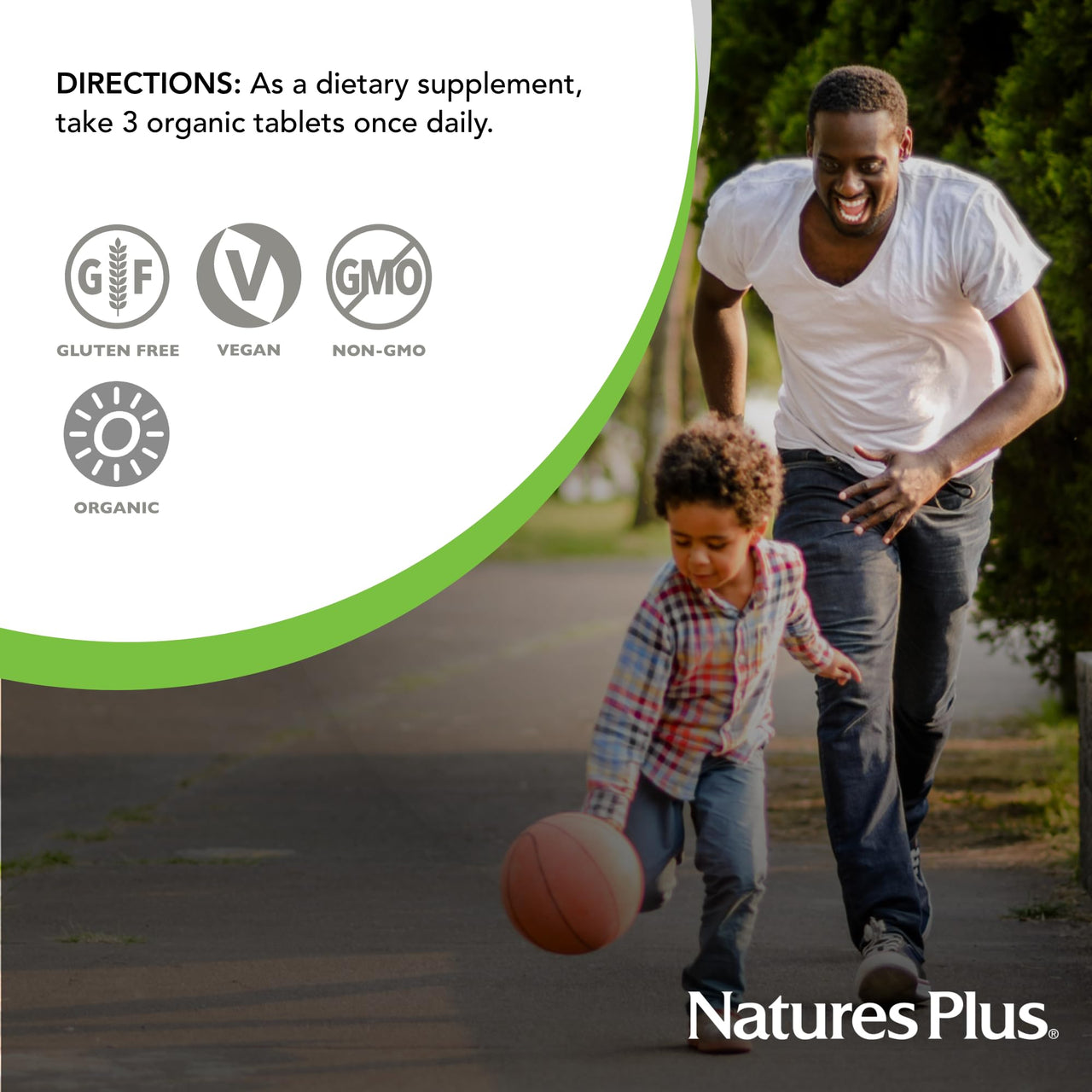 NaturesPlus Source of Life Garden Men’s Multivitamin - 90 Tablets - Supports Energy & Healthy Immune System - USDA Certified Organic, Non-GMO, Vegan, Gluten Free, Iron Free - 30 Servings