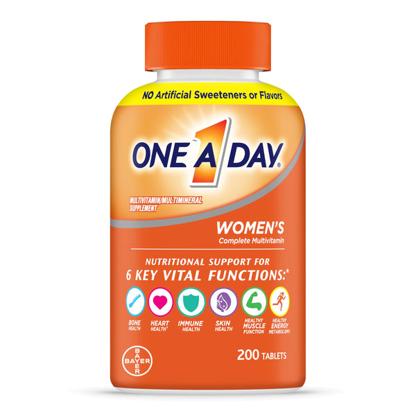 One A Day Women?? Multivitamin with Vitamin A, C, D, E and all 8 B vitamins, Calcium, Vitamins for Women, for Bone Health, Skin Health & Immune Health Support , 200 Count