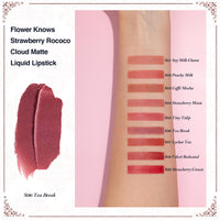 Thumbnail for Flower Knows Strawberry Rococo Cloud Lip Cream Matte Liquid Lipstick-Long Lasting&Highly Pigmented Lip Stain -Velvety Waterproof Lip Makeup for Girls&Women-0.12 Fl Oz,1 Count(S06 Tea Break)