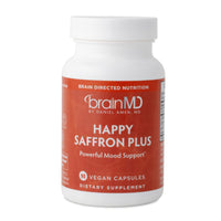 Thumbnail for BRAINMD Dr Amen Happy Saffron Plus - 90 Capsules - with Saffron Flower Extract, Curcumin & Zinc - Vegan, Gluten Free - 30 Servings