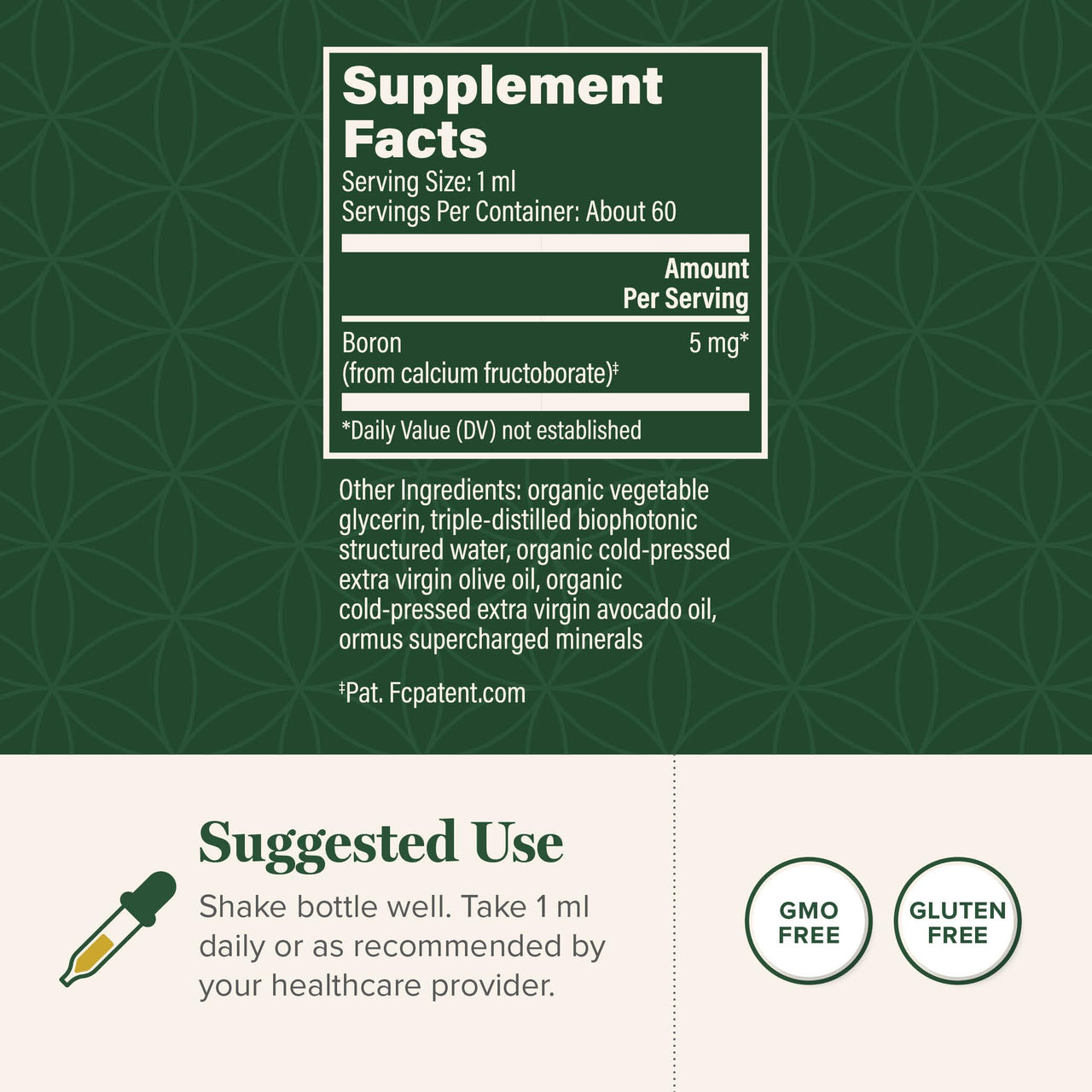Global Healing Center - Boron Supplement for Men and Women - More Bioavailable Than Liposomal for Bone Health, Metabolism, and Enhanced Magnesium Absorption, 5 mg (2 Oz)