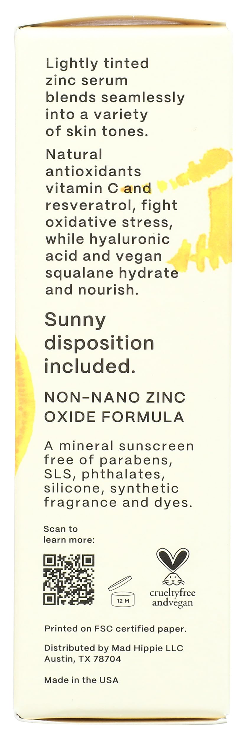 Mad Hippie Sheer Tint (Light/Medium) SPF 29+ Sun Serum, Vitamin C & Hyaluronic Acid, Zinc Oxide Sunscreen, Reef-Safe, 1.02 Oz