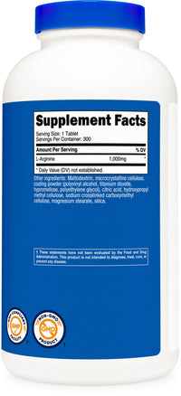 Thumbnail for Nutricost L-Arginine 1000mg, Amino Acid Tablets (300 Tablets)