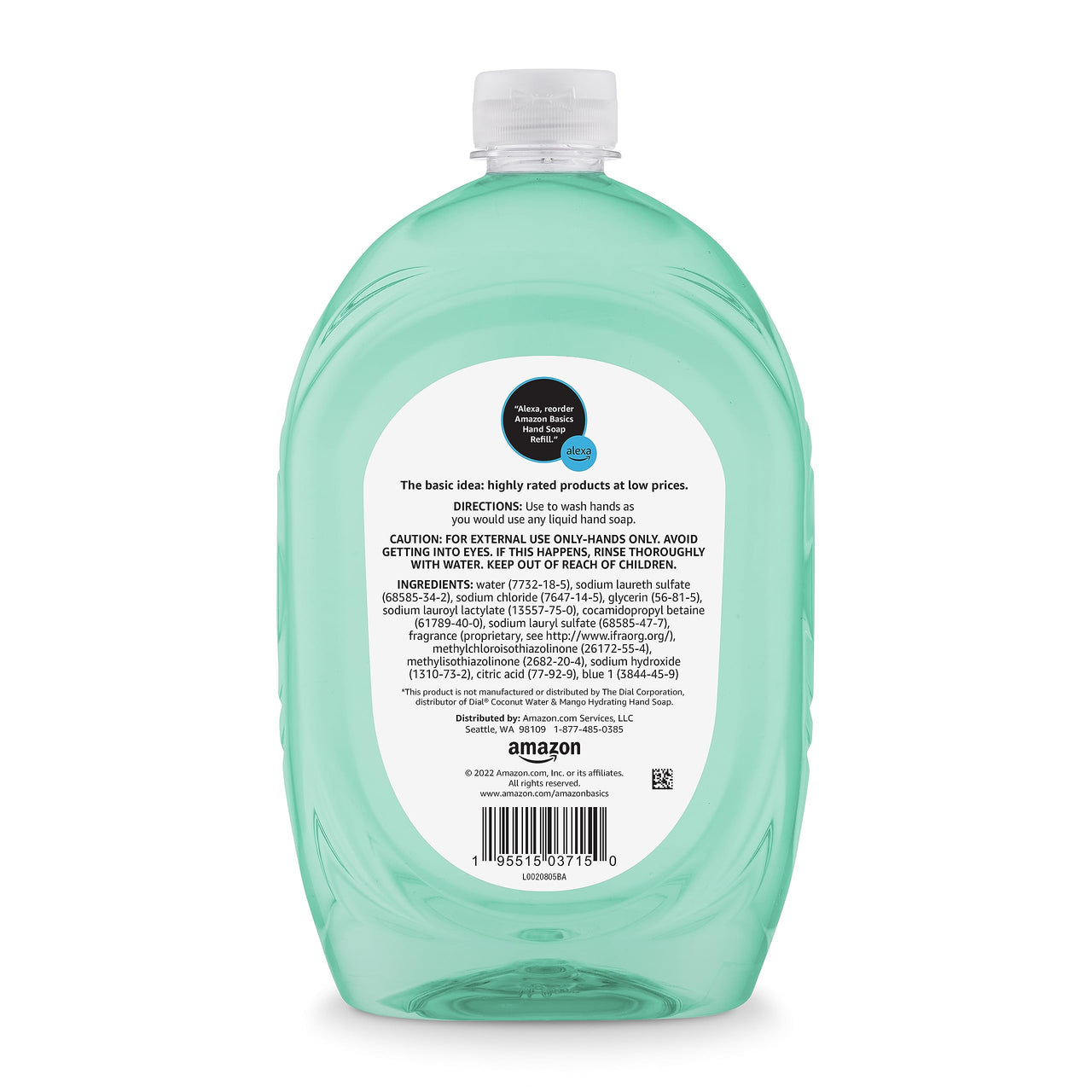 Amazon Basics Liquid Hand Soap Refill, Mango and Coconut Water Scent, Triclosan-Free, Dermatologist Tested, pH Balanced, Paraben-Free, 50 Fl Oz (Pack of 1) (Previously Solimo)