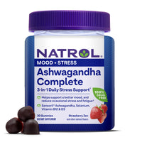 Thumbnail for Natrol Ashwagandha Complete Gummy, 3-in-1 Daily Stress Support, Supports Better Mood, Reduces Occasional Stress and Fatigue, 30 Gummies, Up to a 15 Day Supply