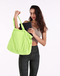 Thumbnail for ODODOS 18L Side-Cinch Shopper Bags Lightweight Shoulder Bag Tote Handbag for Shopping Workout Beach Travel, Lime Punch