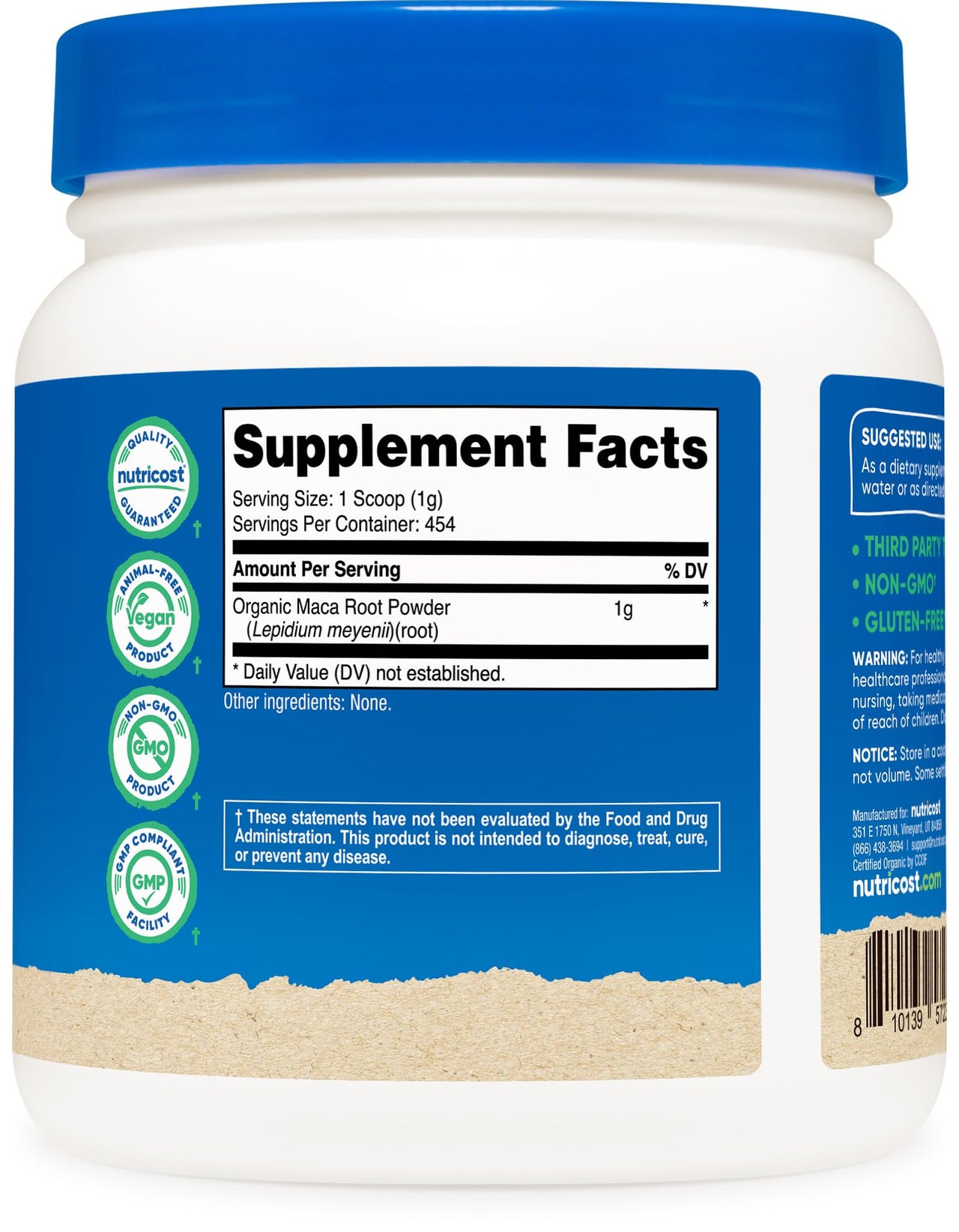 Nutricost Organic Maca Root Powder (1 LB)