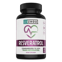 Thumbnail for ZHOU Resveratrol - Resveratrol 1000mg Nutritional Supplement for Women & Men, Pure Ultra Strength Heart Health and Antioxidant Support Formula - 60 Veggie Capsules