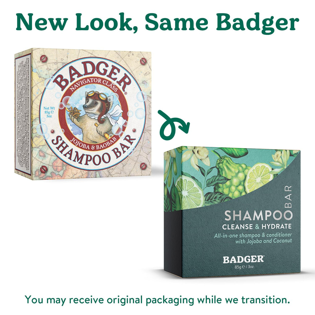 Badger - Jojoba & Baobab Conditioning Shampoo Bar, Natural Vegan Hair Bar, 3 oz
